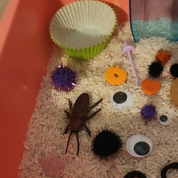 Halloween themed sensory bin add ins skeleton learning play homeschool school - Picture 5 of 12